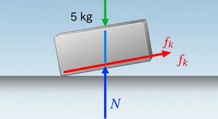 ¿Cuál es la expresión matemática que permite calcular la fuerza de fricción cinética (fk)